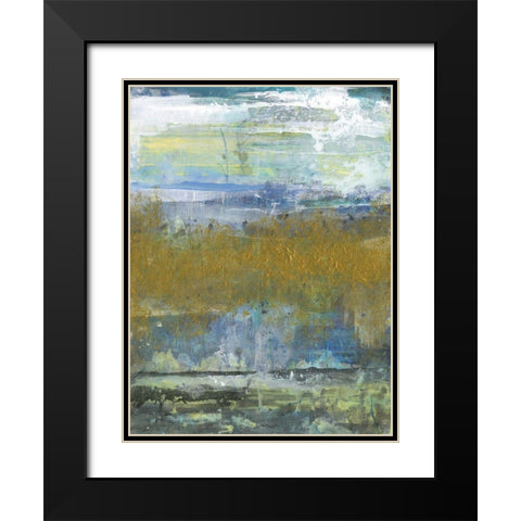 Golden Stream Black Modern Wood Framed Art Print with Double Matting by Haynes, Smith