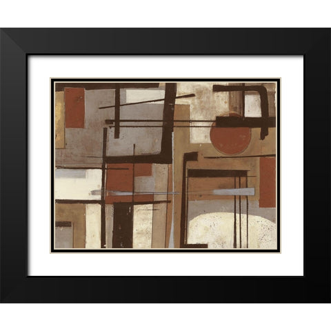 Geometric Fluidity 1 Black Modern Wood Framed Art Print with Double Matting by Haynes, Smith