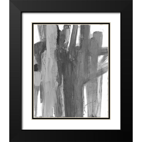 Monochromatic Smears 1 Black Modern Wood Framed Art Print with Double Matting by Haynes, Smith