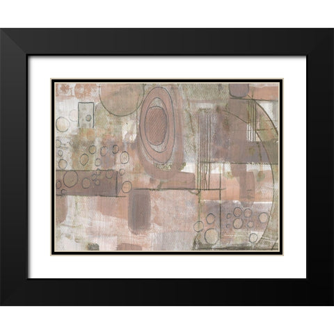 Parallel Strokes 1 Black Modern Wood Framed Art Print with Double Matting by Haynes, Smith