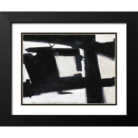 Shadow Streaks 1 Black Modern Wood Framed Art Print with Double Matting by Haynes, Smith