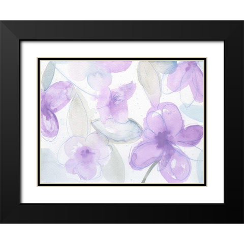 Lilac Garden Black Modern Wood Framed Art Print with Double Matting by Haynes, Smith
