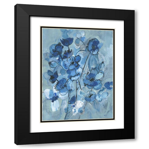Blue Hue Bouque Black Modern Wood Framed Art Print with Double Matting by Haynes, Smith
