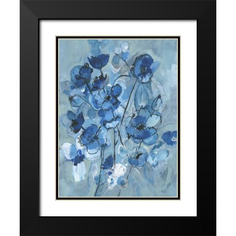 Blue Hue Bouque Black Modern Wood Framed Art Print with Double Matting by Haynes, Smith