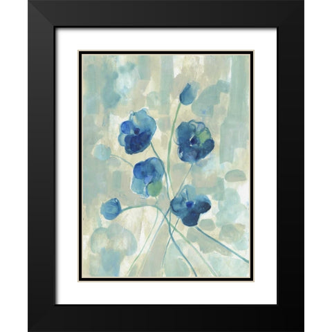 Soothing Midnight Black Modern Wood Framed Art Print with Double Matting by Haynes, Smith