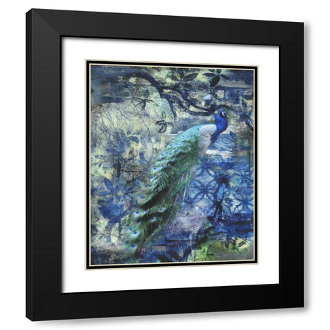 Peacock Jungle Sea Black Modern Wood Framed Art Print with Double Matting by Haynes, Smith