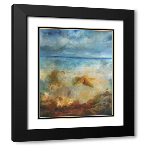 Misty Seascape Black Modern Wood Framed Art Print with Double Matting by Haynes, Smith