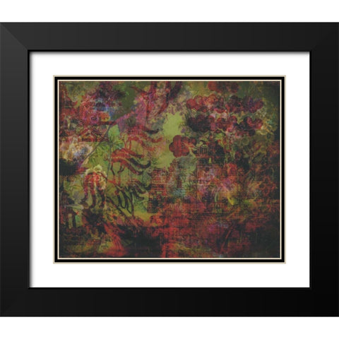 Oriental Moss 1 Black Modern Wood Framed Art Print with Double Matting by Haynes, Smith