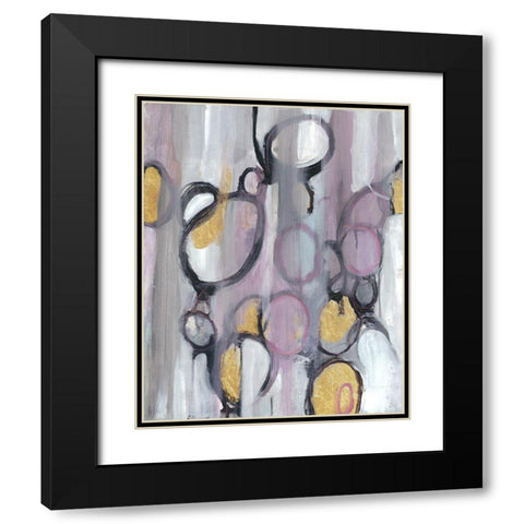 Bubbly Lavender Black Modern Wood Framed Art Print with Double Matting by Haynes, Smith