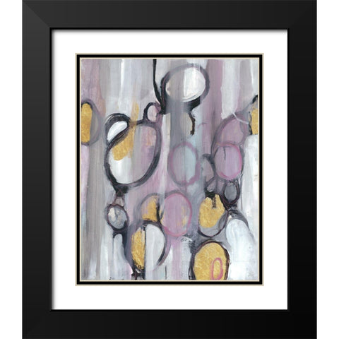 Bubbly Lavender Black Modern Wood Framed Art Print with Double Matting by Haynes, Smith
