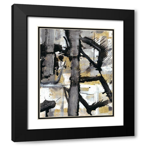 Golden Remembrance Black Modern Wood Framed Art Print with Double Matting by Haynes, Smith
