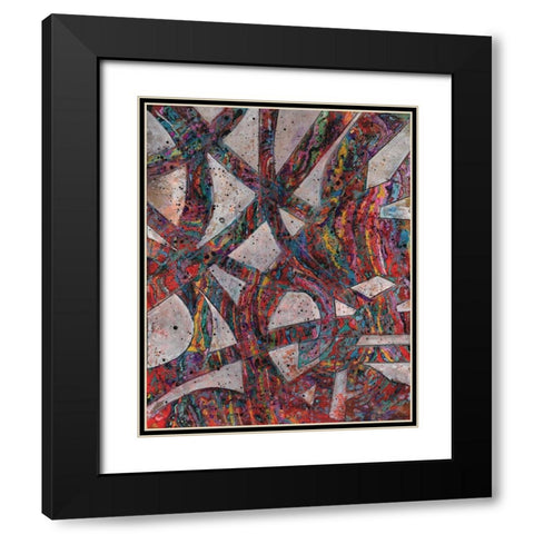 Painted Splattered Roads Black Modern Wood Framed Art Print with Double Matting by Haynes, Smith