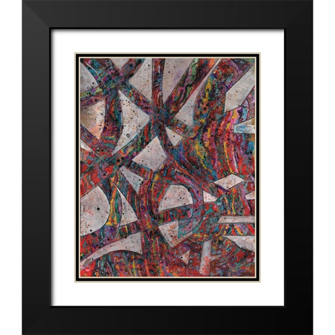 Painted Splattered Roads Black Modern Wood Framed Art Print with Double Matting by Haynes, Smith