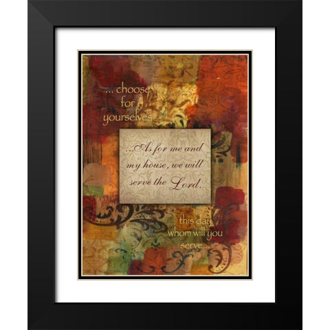 We Will Serve Autumn Blooms Black Modern Wood Framed Art Print with Double Matting by Haynes, Smith