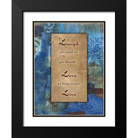 Live Love Laugh Winter Rain Black Modern Wood Framed Art Print with Double Matting by Haynes, Smith