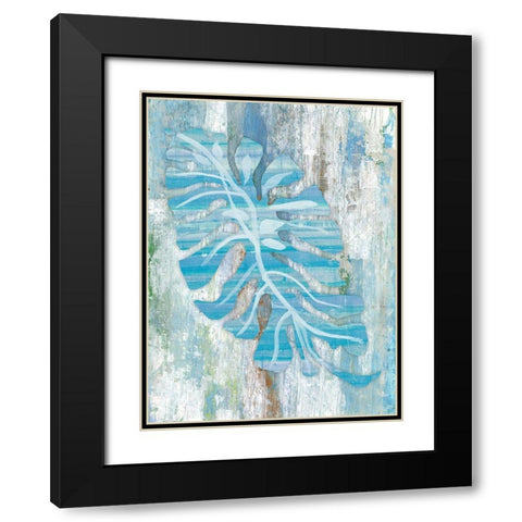 Blue Dreams Palm Black Modern Wood Framed Art Print with Double Matting by Haynes, Smith