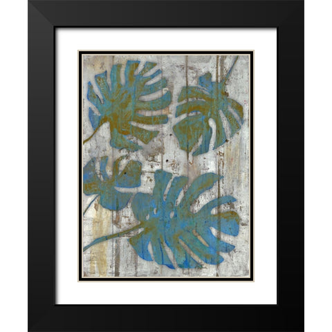 Distressed Palms Black Modern Wood Framed Art Print with Double Matting by Haynes, Smith