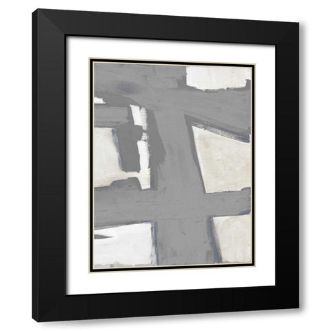Paint Stroke Mate Black Modern Wood Framed Art Print with Double Matting by Haynes, Smith