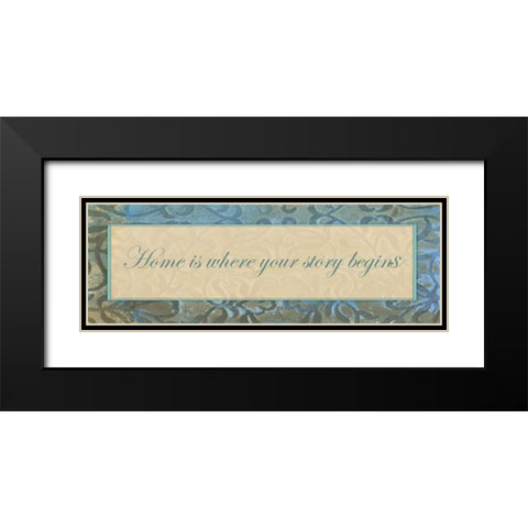 Home Story Black Modern Wood Framed Art Print with Double Matting by Haynes, Smith