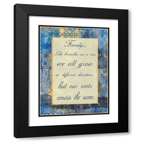 Family Roots Black Modern Wood Framed Art Print with Double Matting by Haynes, Smith