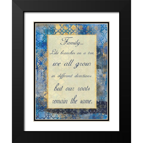 Family Roots Black Modern Wood Framed Art Print with Double Matting by Haynes, Smith