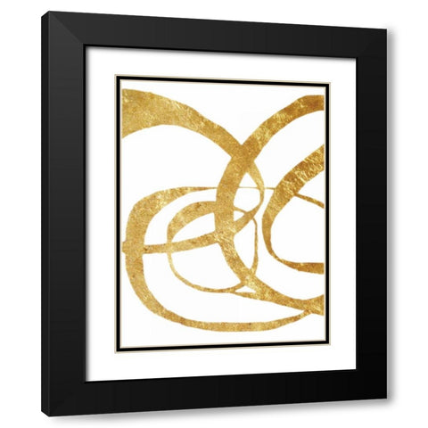 Golden Tinsel 1 Black Modern Wood Framed Art Print with Double Matting by Haynes, Smith