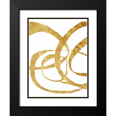 Golden Tinsel 1 Black Modern Wood Framed Art Print with Double Matting by Haynes, Smith