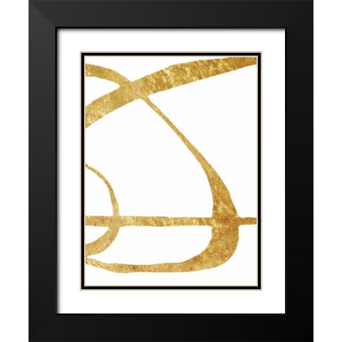 Golden Tinsel 2 Black Modern Wood Framed Art Print with Double Matting by Haynes, Smith