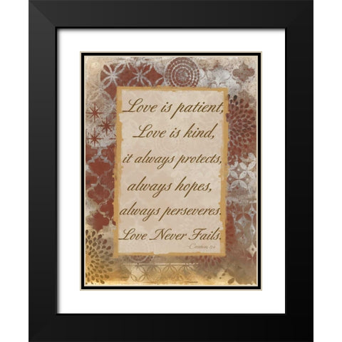 Loving Corinthians Black Modern Wood Framed Art Print with Double Matting by Haynes, Smith