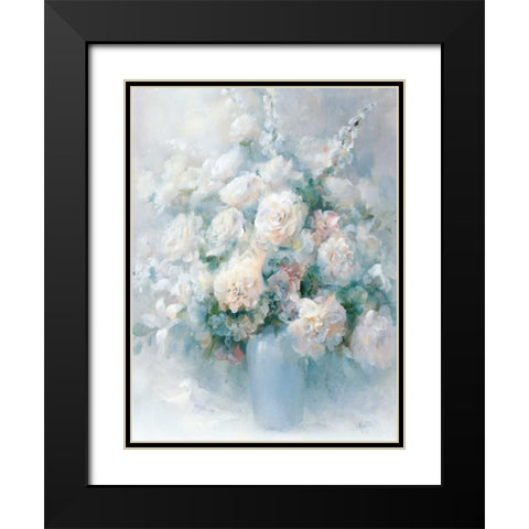 Floral Bouquet 2 Black Modern Wood Framed Art Print with Double Matting by May