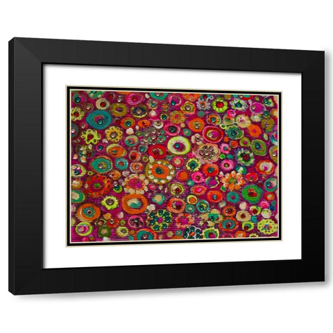 Hot Blooms Black Modern Wood Framed Art Print with Double Matting by Lewis, Sharalee