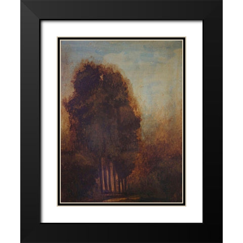 Trees In Brown Black Modern Wood Framed Art Print with Double Matting by Lewis, Sharalee