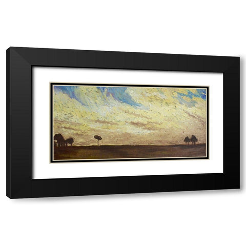 Yellow Clouds Black Modern Wood Framed Art Print with Double Matting by Lewis, Sharalee