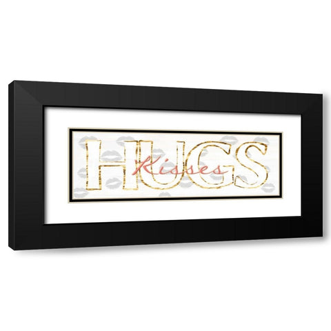 Kisses Hugs Black Modern Wood Framed Art Print with Double Matting by Lewis, Sheldon