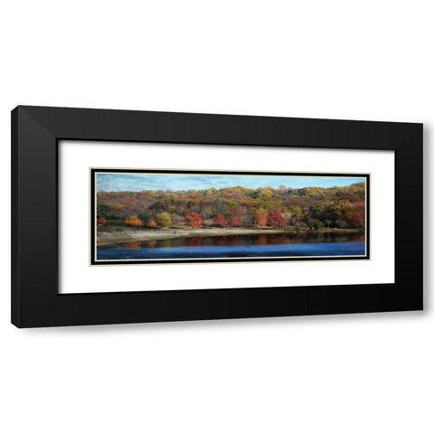 Painted Fall Black Modern Wood Framed Art Print with Double Matting by Lewis, Sheldon