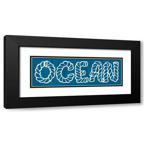 Blue Ocean Black Modern Wood Framed Art Print with Double Matting by Lewis, Sheldon