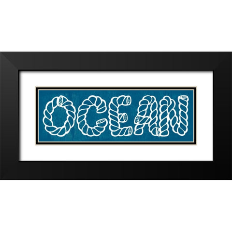 Blue Ocean Black Modern Wood Framed Art Print with Double Matting by Lewis, Sheldon