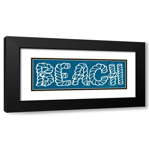 Blue Beach Black Modern Wood Framed Art Print with Double Matting by Lewis, Sheldon