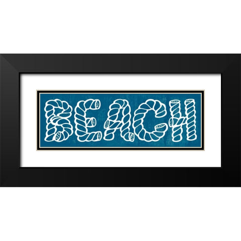 Blue Beach Black Modern Wood Framed Art Print with Double Matting by Lewis, Sheldon