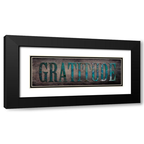 Gratitude Sentiment Black Modern Wood Framed Art Print with Double Matting by Lewis, Sheldon