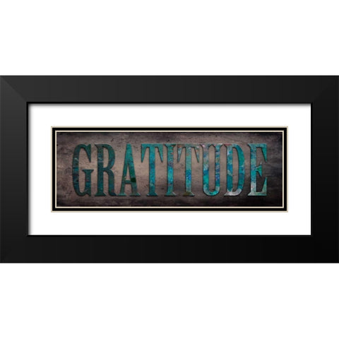 Gratitude Sentiment Black Modern Wood Framed Art Print with Double Matting by Lewis, Sheldon