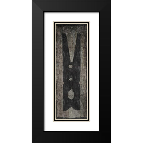 Retro Laundry Pin Black Modern Wood Framed Art Print with Double Matting by Lewis, Sheldon