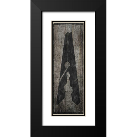 Retro Laundry Pin 2 Black Modern Wood Framed Art Print with Double Matting by Lewis, Sheldon