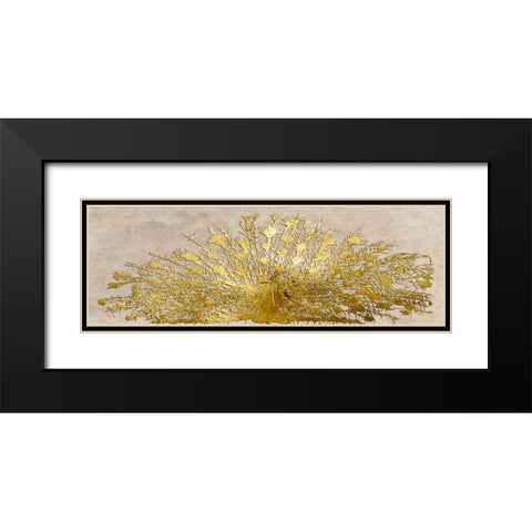 Ivory Coast Peacock Black Modern Wood Framed Art Print with Double Matting by Lewis, Sheldon