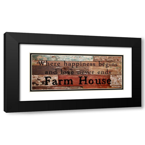 Farm House Love Black Modern Wood Framed Art Print with Double Matting by Lewis, Sheldon