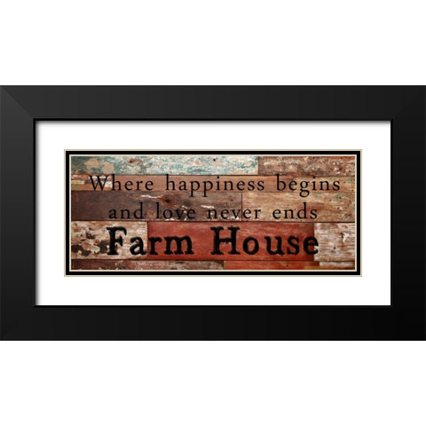 Farm House Love Black Modern Wood Framed Art Print with Double Matting by Lewis, Sheldon