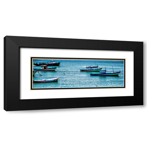 Coastal Brush Strokes Black Modern Wood Framed Art Print with Double Matting by Lewis, Sheldon