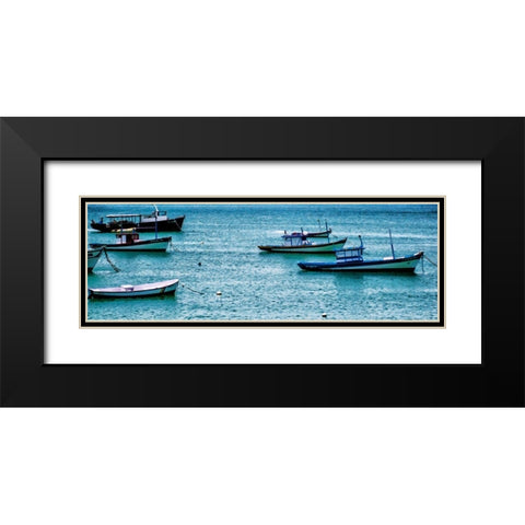 Coastal Brush Strokes Black Modern Wood Framed Art Print with Double Matting by Lewis, Sheldon