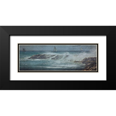 Coastal Drift Wood Black Modern Wood Framed Art Print with Double Matting by Lewis, Sheldon
