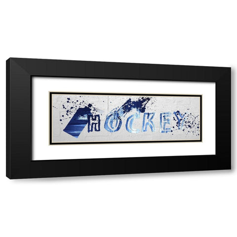 Hockey Black Modern Wood Framed Art Print with Double Matting by Lewis, Sheldon